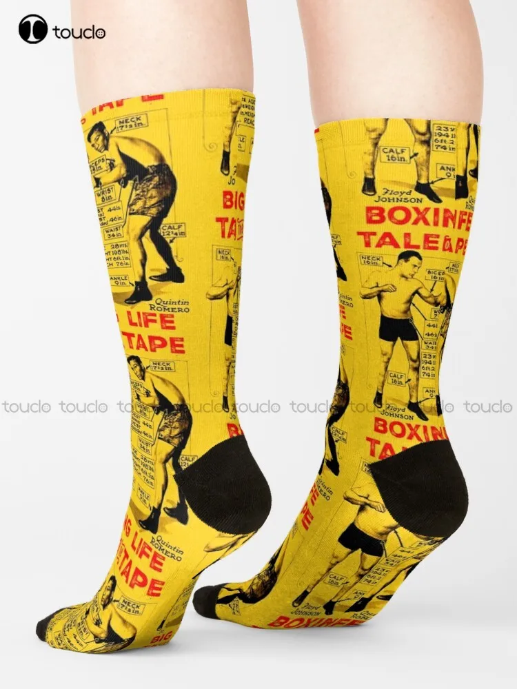 Boxing And Boxers: Tale Of The Tape Socks Hiking Socks Men Christmas Gift Unisex Adult Teen Youth Socks Custom Women Men