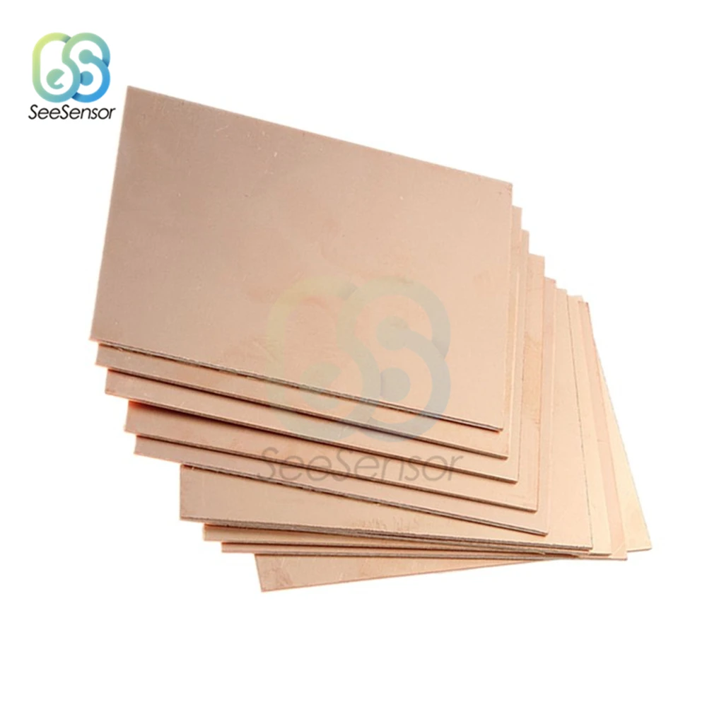 싱글 사이드 및 더블 사이드 구리 클래드 플레이트, DIY PCB 키트, 라미네이트 회로 기판, 7x10cm, 로트 당 5 개