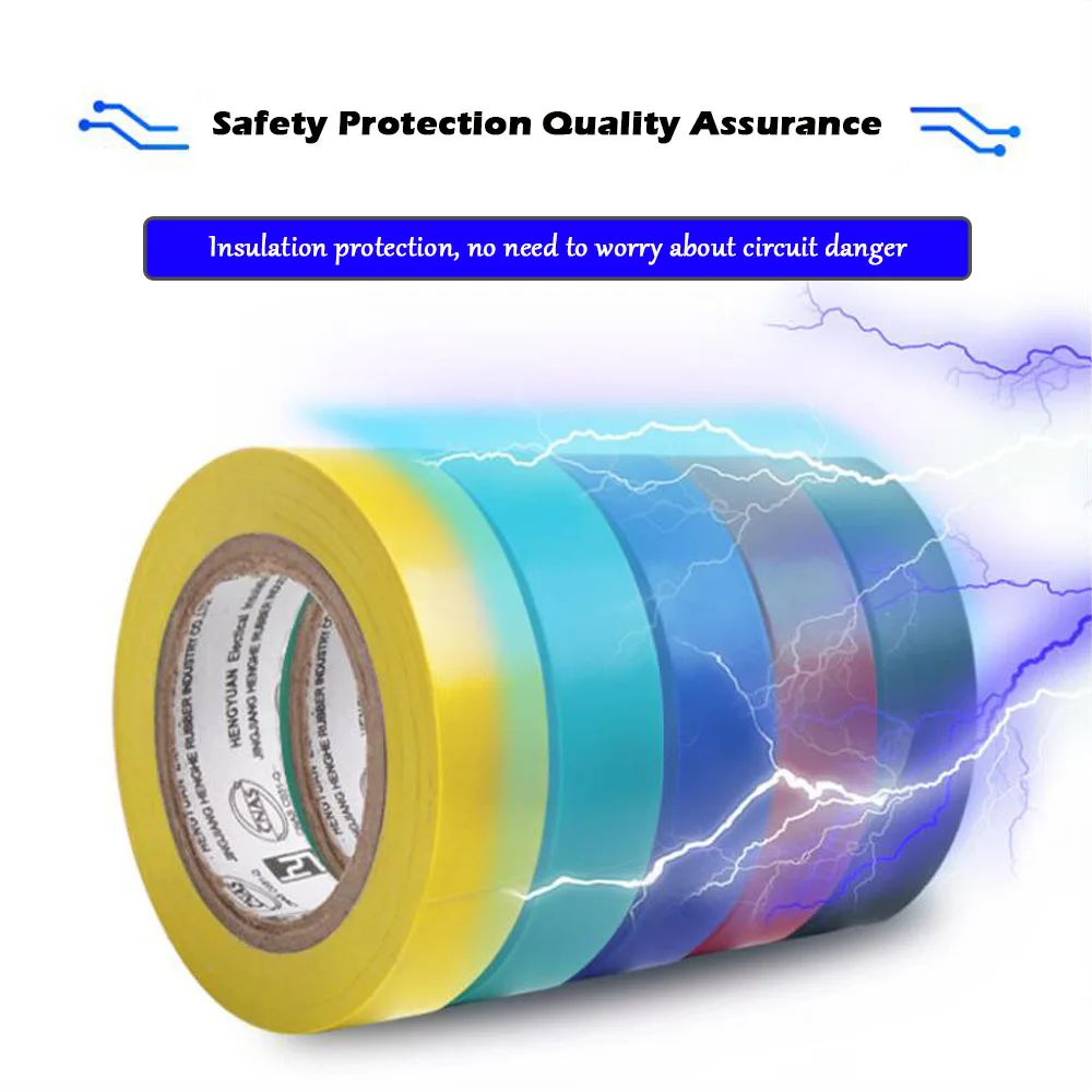 1PC 10 Meters Strong Electrical Tape Color Wear-resistant Lead-free Electrical Insulation Electrical Tape PVC Fame Retardant