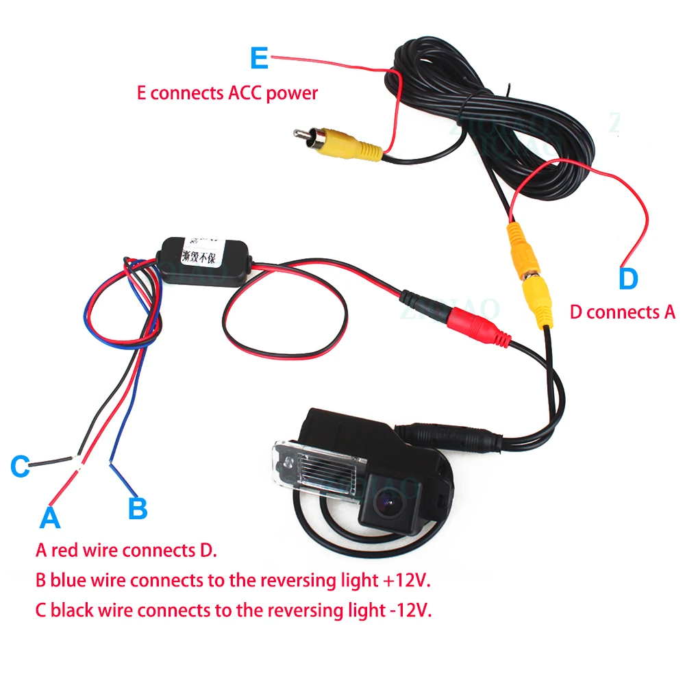 ZIQIAO Car Camera Capacitor Filter Connector DC 12V Power Relay Rectifier for Rear View Backup Camera Accessories