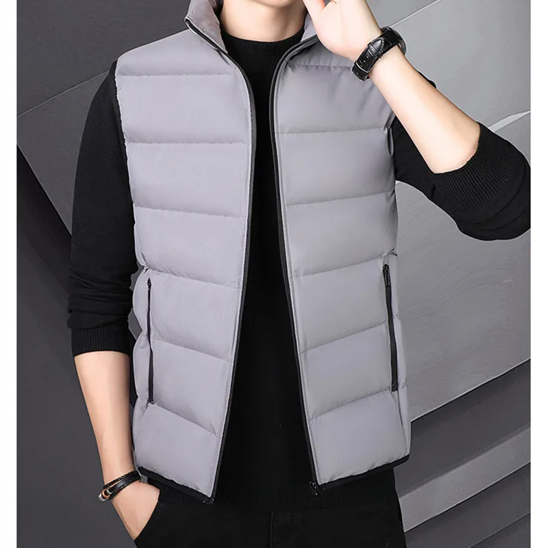 2024 NEW Casual Down Cotton Men\'S Spring And Autumn And Winter Korean Version Trend Wear A Vest Warm Shoulder Coat Boy