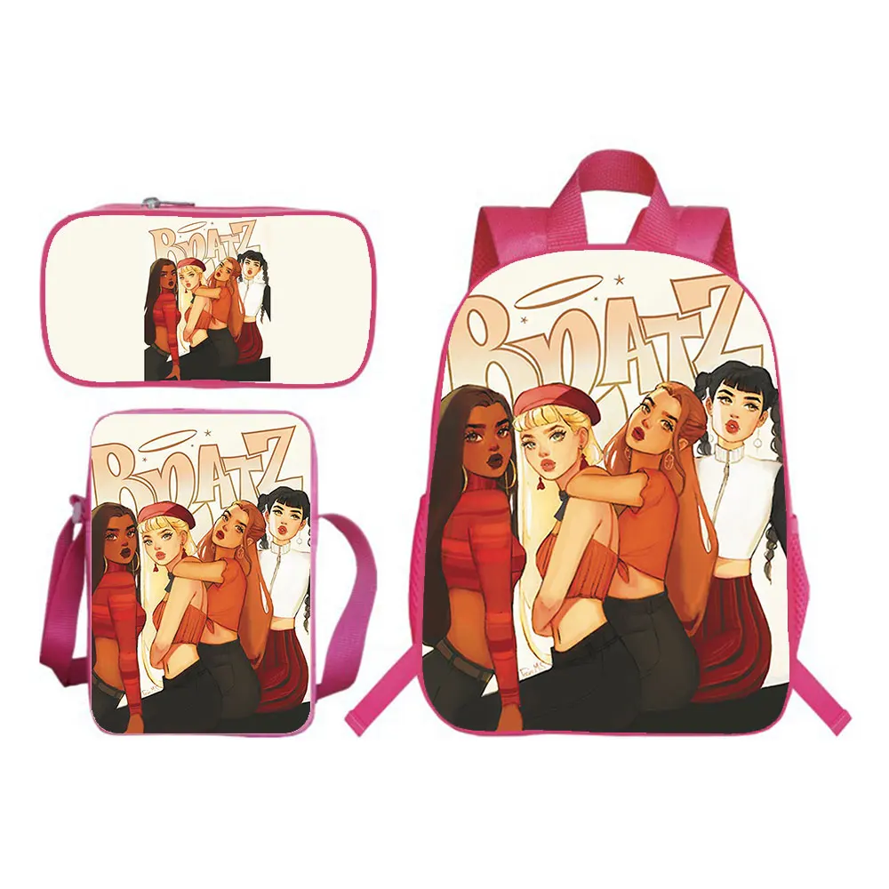 Bratz-Conjunto de mochila para niño y niña, Bolsa Escolar para adolescentes, regalo (mochila + bolso de hombro + bolso de bolígrafo), 3 uds.