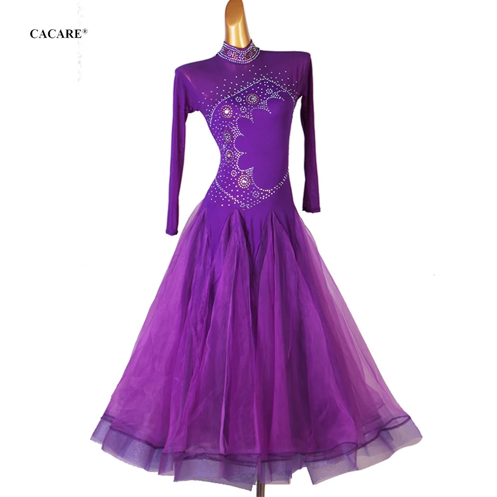 

Ballroom Dress Dance Competition Dresses Standard Tango Waltz Modern Costume Women Customize D0690 Backless Mesh Sleeve Big Hem