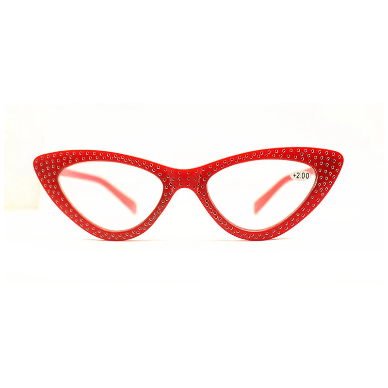Women Fashion Diamond Cat Eye Reading Glasses magnifier Female Red Black Presbyopia Spectacles Hyperopia Eyeglasses +1.0~+3.5 L3 image 2