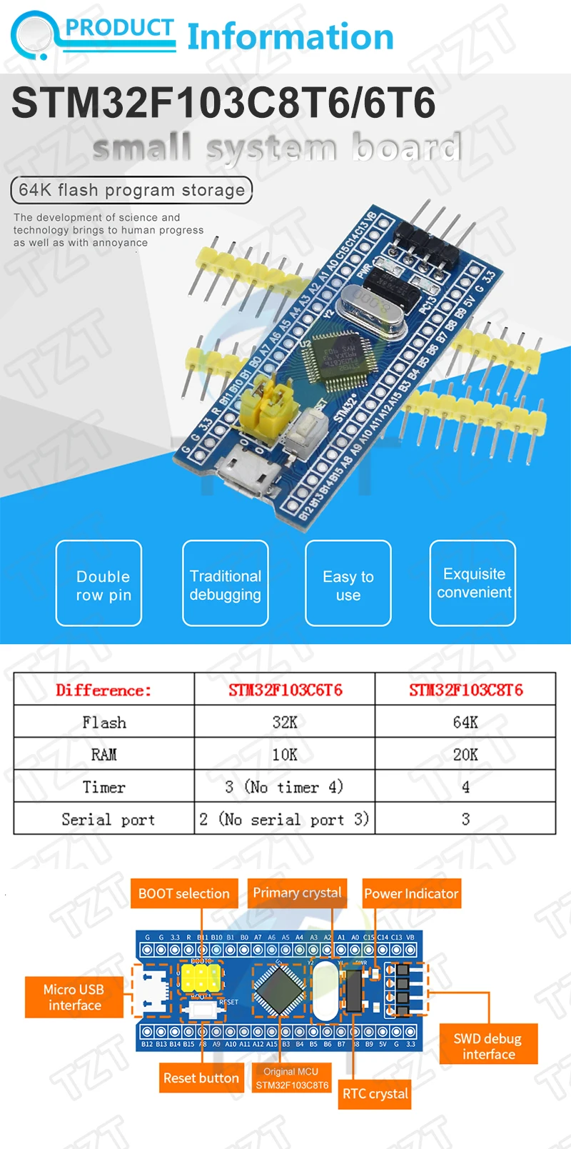 ST-LINK V2 Simulator Download Programmierer STM32F103C8T6 ARM STM32 Minimum System Development Board STM32F401 STM32F411 – Detail 12