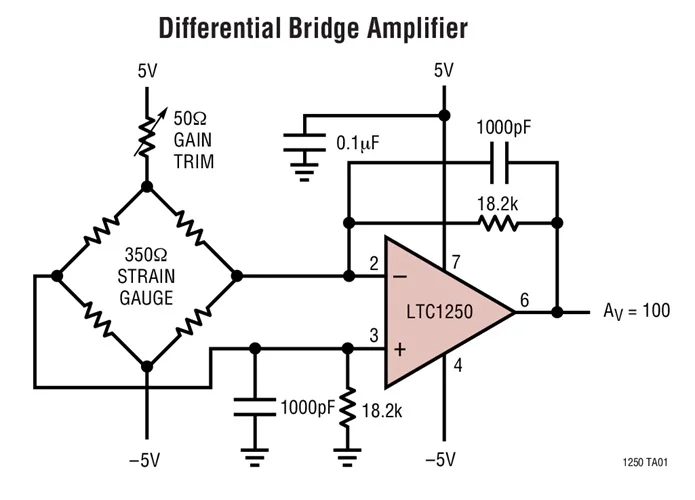 LTC1250CS8 LTC1250 - Very Low Noise Zero-Drift Bridge Amplifier