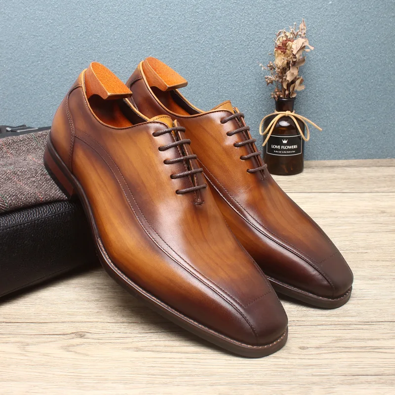 

Fashion Pointed Toe Black / Brown/ Coffee Social Shoes Mens Dress Shoes Genuine Leather Male Business Shoes
