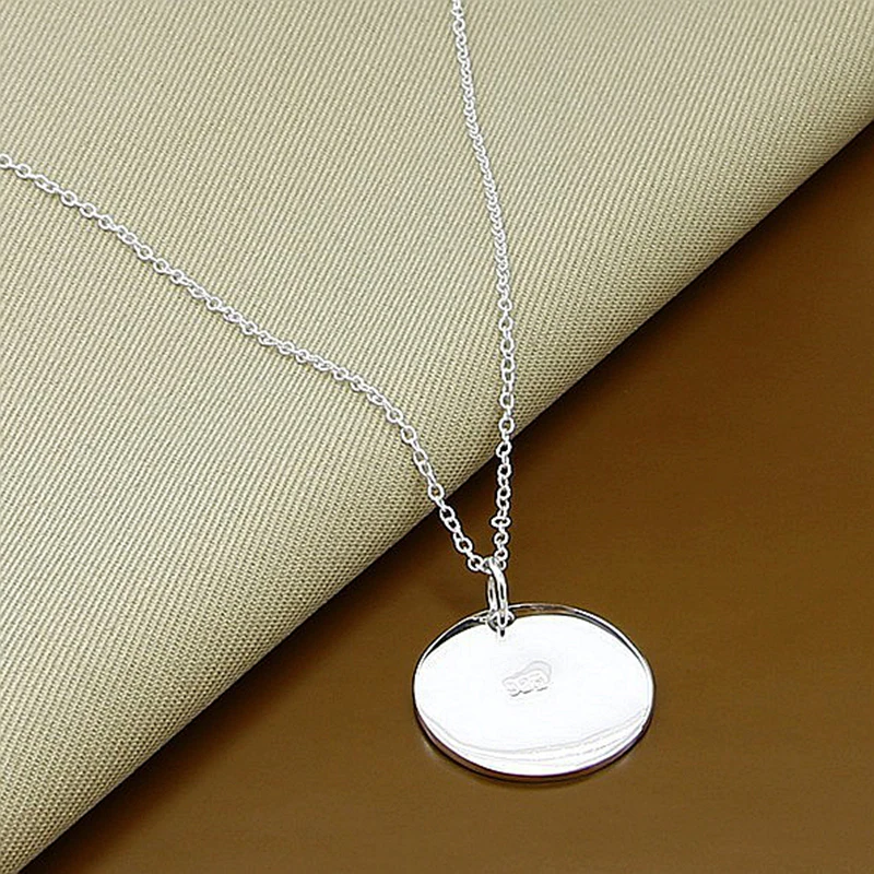 925 Silver Round Pendants Necklaces Earrings Jewelry Set For Women Wedding Fashion Jewelry