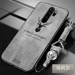 Xiaomi Redmi 9 케이스의 경우 고급 소프트 실리콘 엣지 + 하드 패브릭 사슴 피부 보호용 뒷면 커버 케이스 Xiaomi redmi 9 redmi9