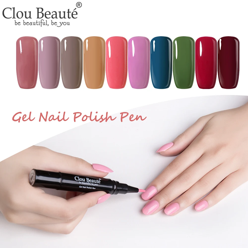 Clou Beaute Gel Nagellack Stift Reine Farbe Basis Top Benötigen UV Nagel Maniküre Lack Hybrid Soak Off Gel Lack glück Nagel Farbe