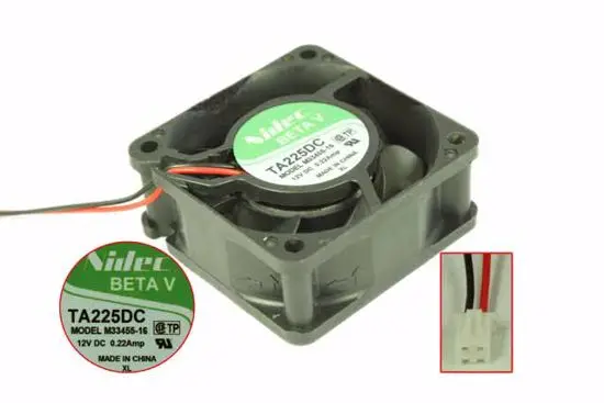 

Nidec M33455-16 DC 12V 0.22A 60x60x25mm 2-Wire Server Cooling Fan