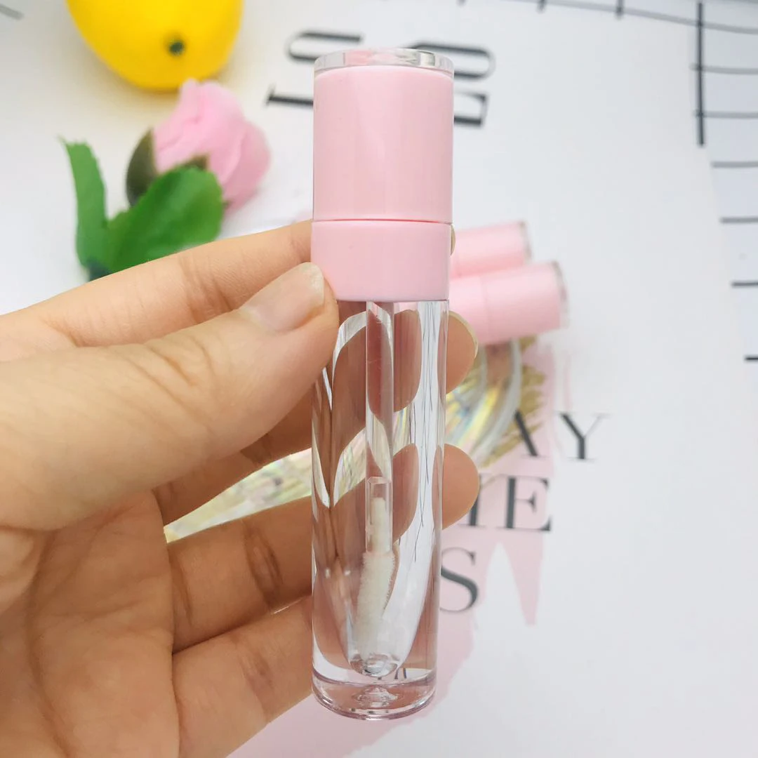 Großhandel 5ml Leere Lipgloss-Tuben mit Baby-Pink-Kappe AS Lipglaze-Behälter Verpackungsflasche Lippenstift Make-up – Detail 13