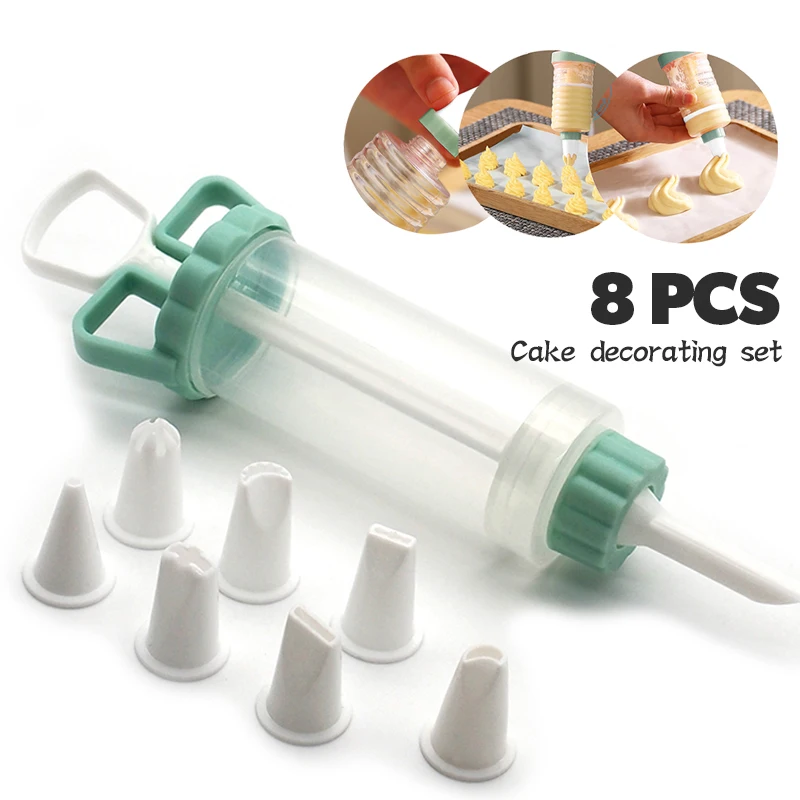 8Pcs/set Icing Pen Cake Cream Decorating Tools Nozzles Set Syringe Icing Piping Gun Muffin Baking Pastry Dessert Decorators 2021