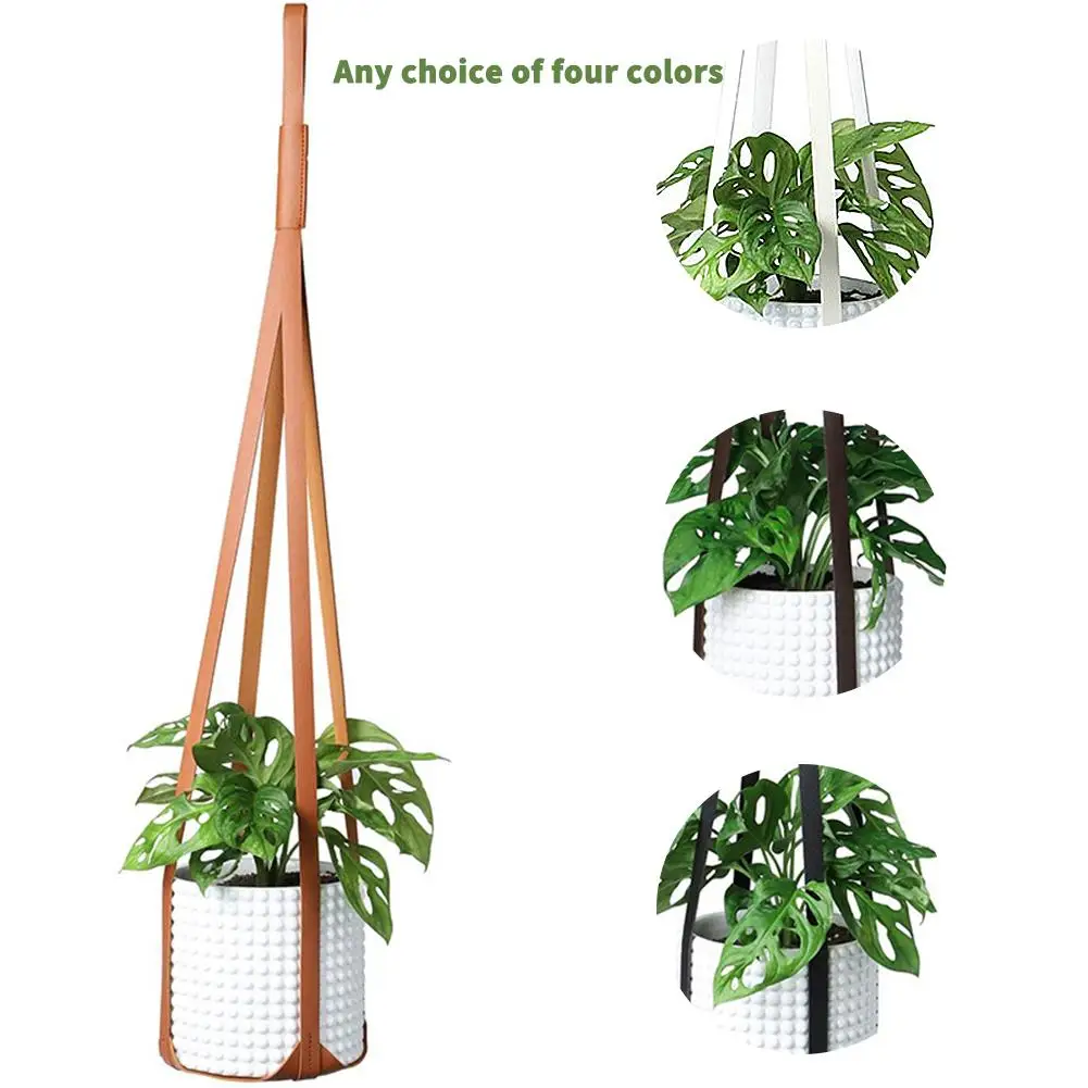 30 Inch Leather Plant Hanger Hanging Planter Flower Pot Holder Home Decor For Indoor Plants Cactus Succulent