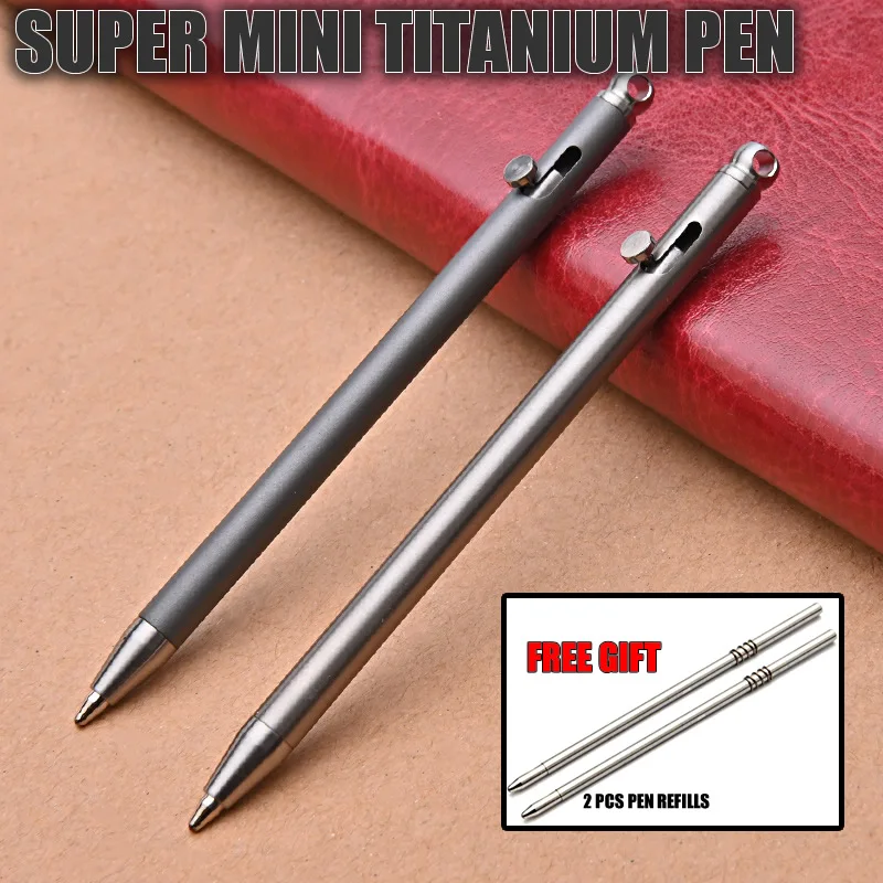 

Mini Portable Titanium Tactical Pen Pocket Self Defense Creative Bolt Switch Business Pen Emergency EDC Tool Gift