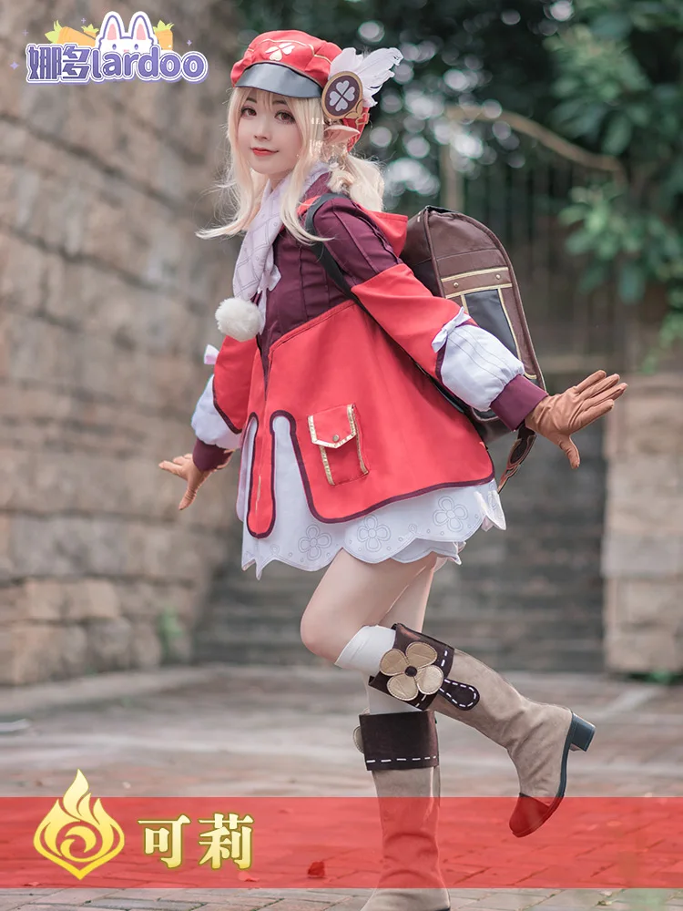 

STOCK Hot Game Genshin Impact Klee Cosplay Costume Lori Lovely Animation Women's Wear Set Sizes XS-XXL