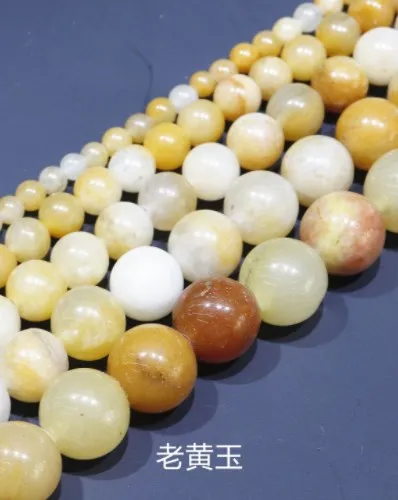 Natural Stone Old topaz Beads Strand Round Loose  15