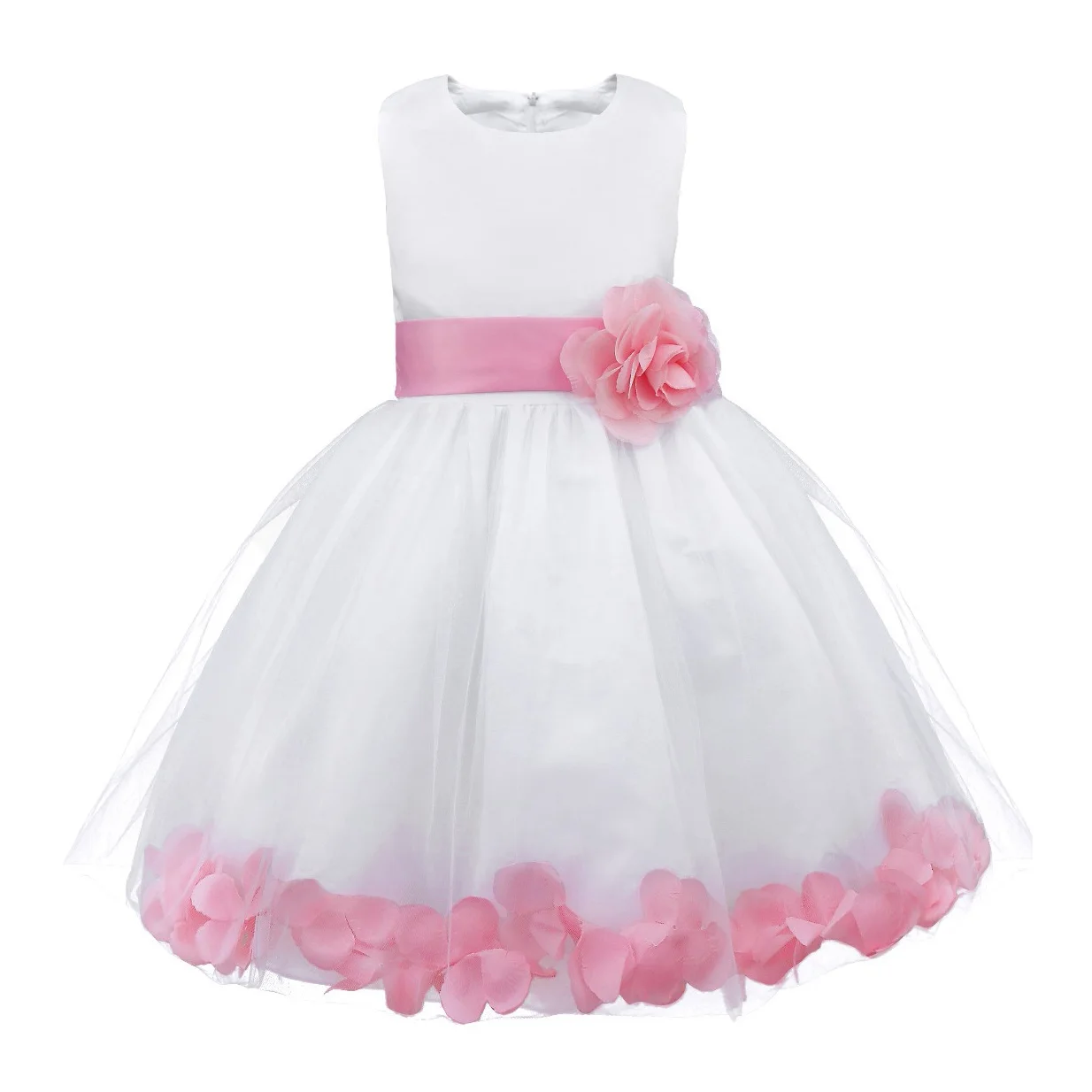 

Kids Girls Flower Petals Tulle Princess Dress Sleeveless Flower Girl Dresses Wedding Formal Pageant Birthday Party Prom Dress