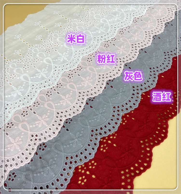 5Yard/Lot 16CM Breit Neue Reine Baumwolle Tuch Bestickt DIY Spitze Trim Kleidung Sofa Vorhang Stoffe Zubehör – Detail 1
