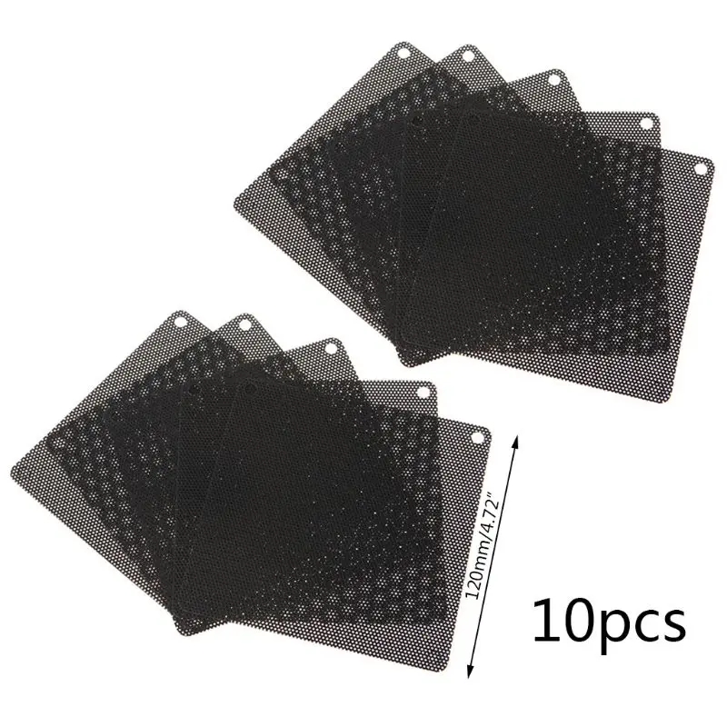 10PCS 120MM PVC Fan Dust Filter PC Dustproof Case Cuttable Computer Mesh Cover Black 