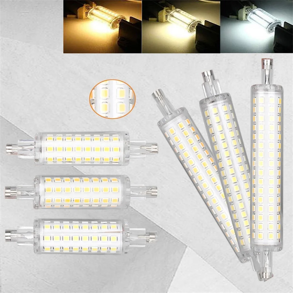 

Hot 78mm 118mm R7S No Flicker Lamparas Led Lamp SMD 2835 64 128 leds 5W 10W Spotlight Replace Halogen Floodlight AC 220V 110V