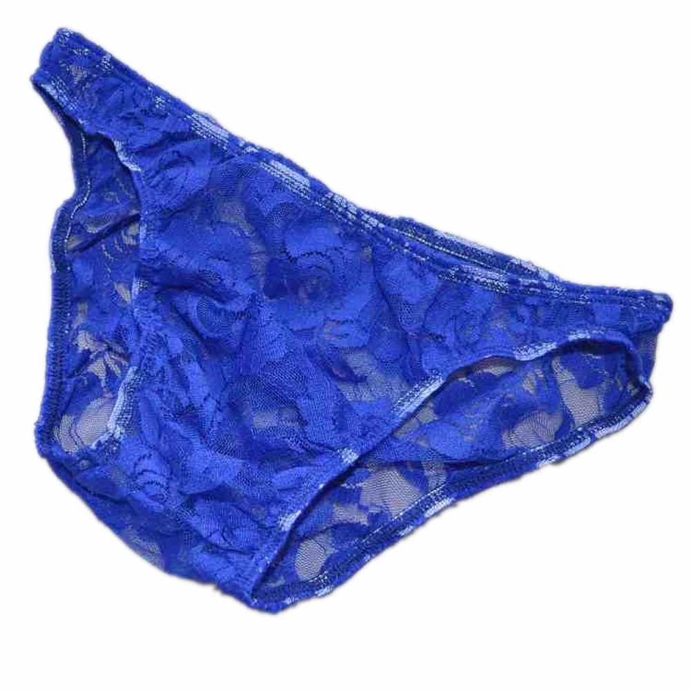 Sexy Men Brief Underwear Low Waist  Male Lace Rose Underpants Breathable Panties Slip Homme ZJH498