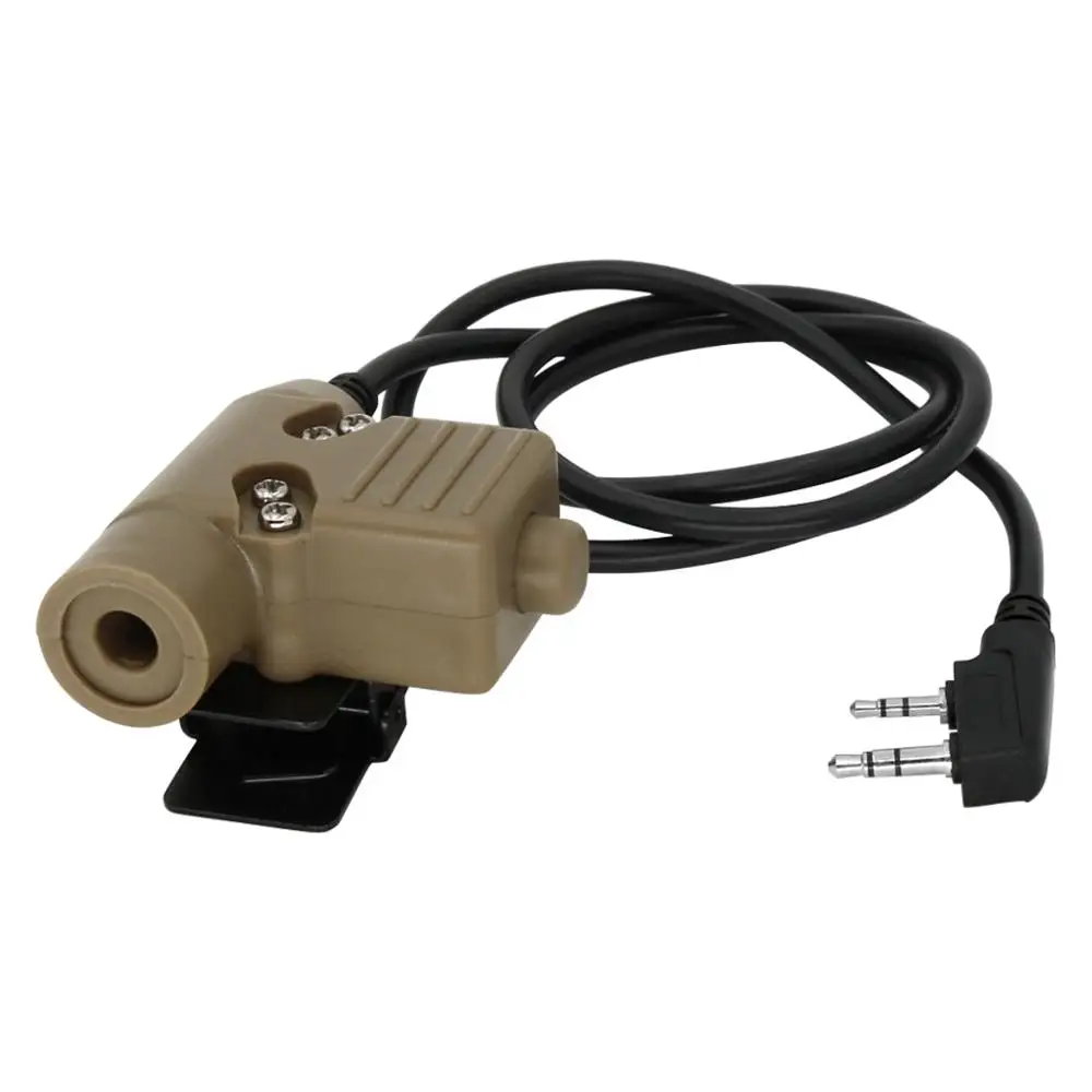 Adaptador militar de auriculares tácticos U94 PTT Para Kenwood, 2 pines, ptt, Push-to-talk, accesorios para auriculares tácticos