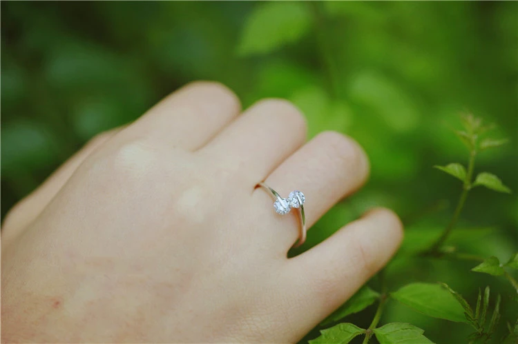 REETI 925 Sterling Silver Rings For Women Cubic Zirconia Open ring  Style Lady Prevent Allergy Sterling-silver-jewelry image 3