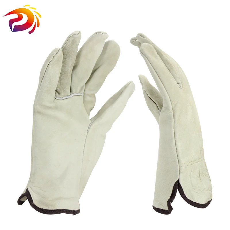 Grain Cow Leather Work Gloves For Driver / Gardening / Industrial Working Gloves