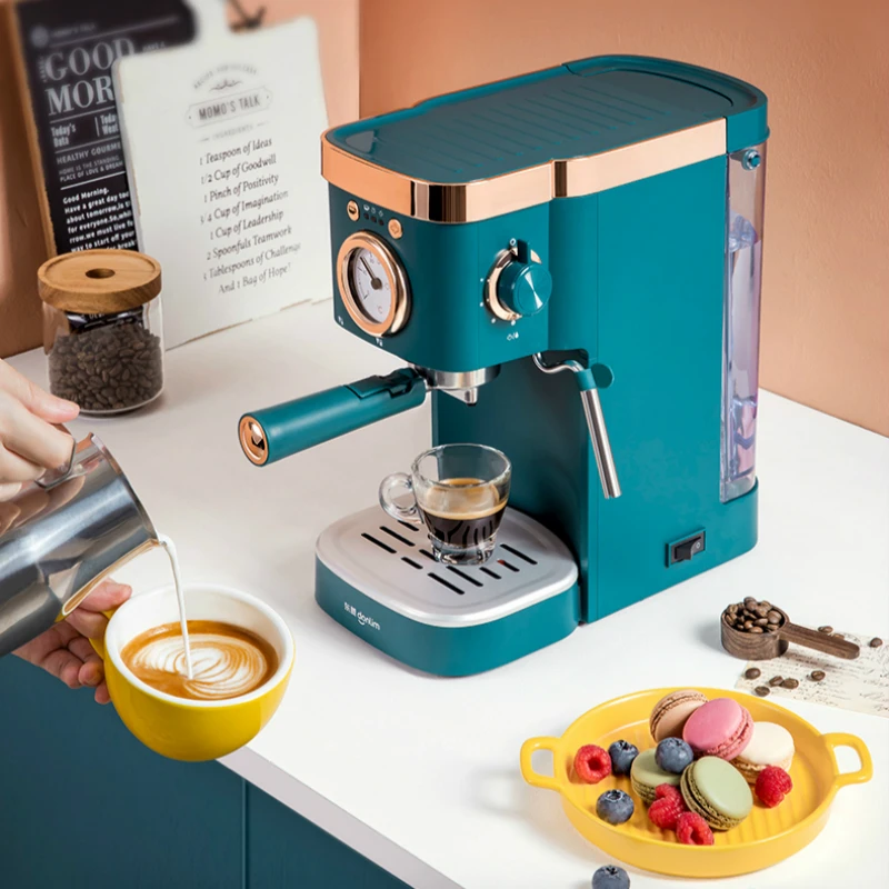 Máquina de café expresso 20bar, semiautomática com espuma de leite a vapor, controle visual de temperatura