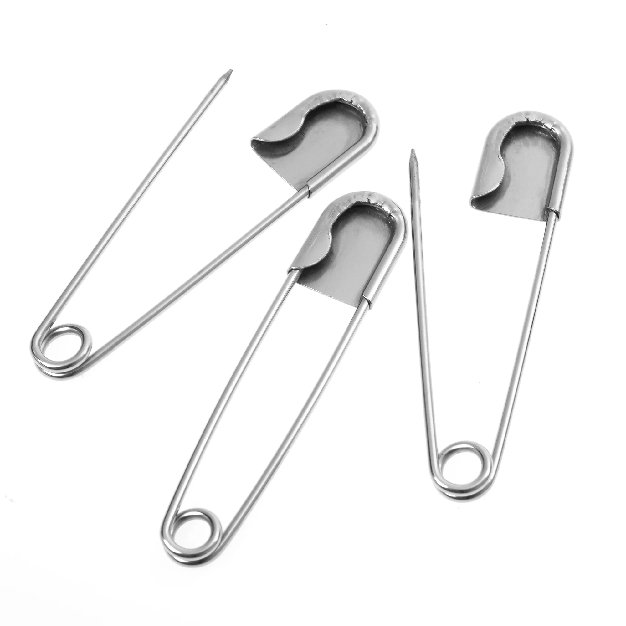 2pcs Stainless Steel Large Safety Pins Diy Sewing Tools Accessory Metal Lapel Clasp Pins For Scarf Skirts Knitted Fabric Crafts