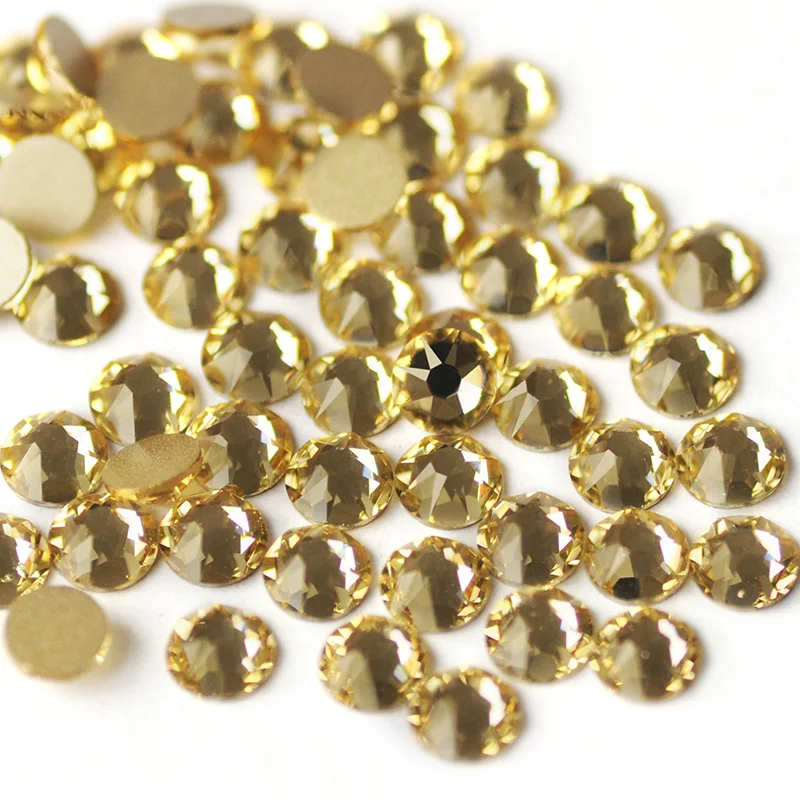 YANRUO Top Quality Jonquil Rhinestones 8 Big + 8Small Facets Decorative Glass Glitter Crystal Accessories Beads For Fabric/Dress