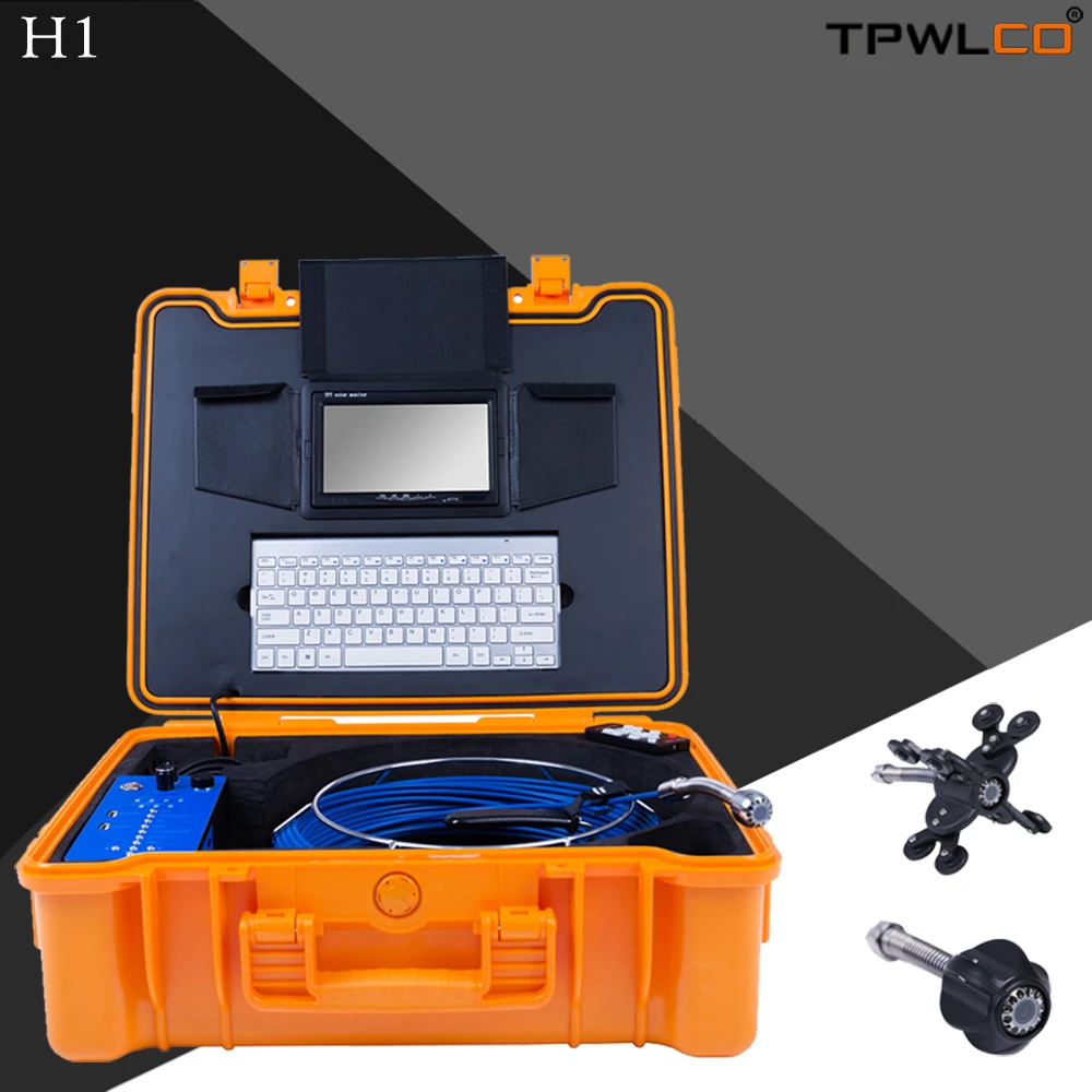 

New Keyboard DVR Recorder Pipe Drain Inspection Industrial System With 20m Cable 7inch Monitor 25mm Sewer Endoscope Video Camera