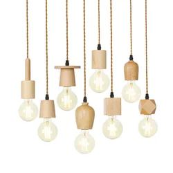 Nodric Holz Anhänger Licht Moderne Hängende Lampe für wohnzimmer Küche home beleuchtung Decor Leuchte Massivholz Anhänger Lampen