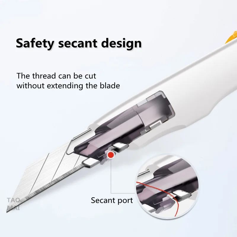 Precision มีดยูทิลิตี้30องศาใบมีด9มม.เครื่องตัดกระดาษตัดหนังแกะสลักกล่องหัตถกรรมมีดโลหะมีดเครื่องเขียน