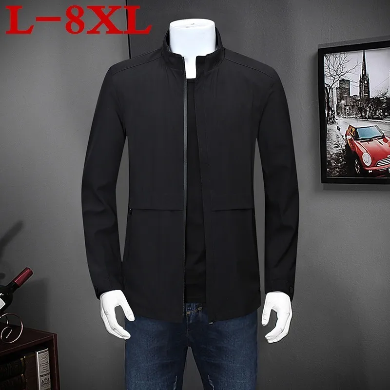 

BIG Plus Size 7xl 2020 6xl 5xl New Men's Coat Man Loose Casual Men Jacket Of High Quality Stand Collar Business