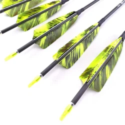 Archery Carbon Arrow Spine 400-1000 Shafts Turkey Feathers Pin Nock Points for Recurve Bow Longbow Hunting Shooting