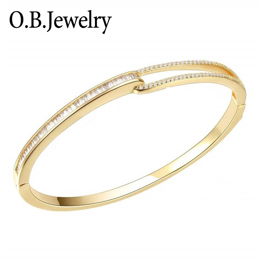 

JIN&JU Gold Color Plated Bracelet For Women Femme Charms Jewelry 2021 Making 2020 Cuff Bangle Pulseras браслет для женщин