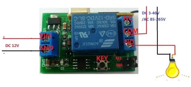 Relais de retard sans fil 12V 433M commutateur de télécommande, contrôleur de moteur de véhicule électrique pour maison intelligente