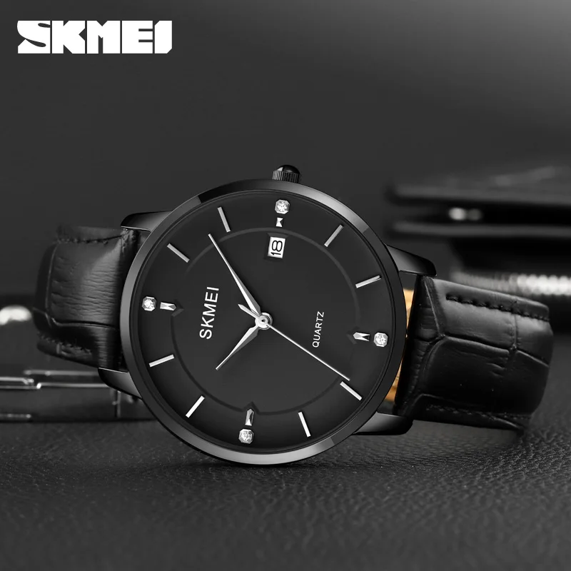 SKMEI Men Quartz Watches Waterproof Shockproof Stainless Steel Strap Clock Watch Fashion Simple Business Male Wristwatches 1801