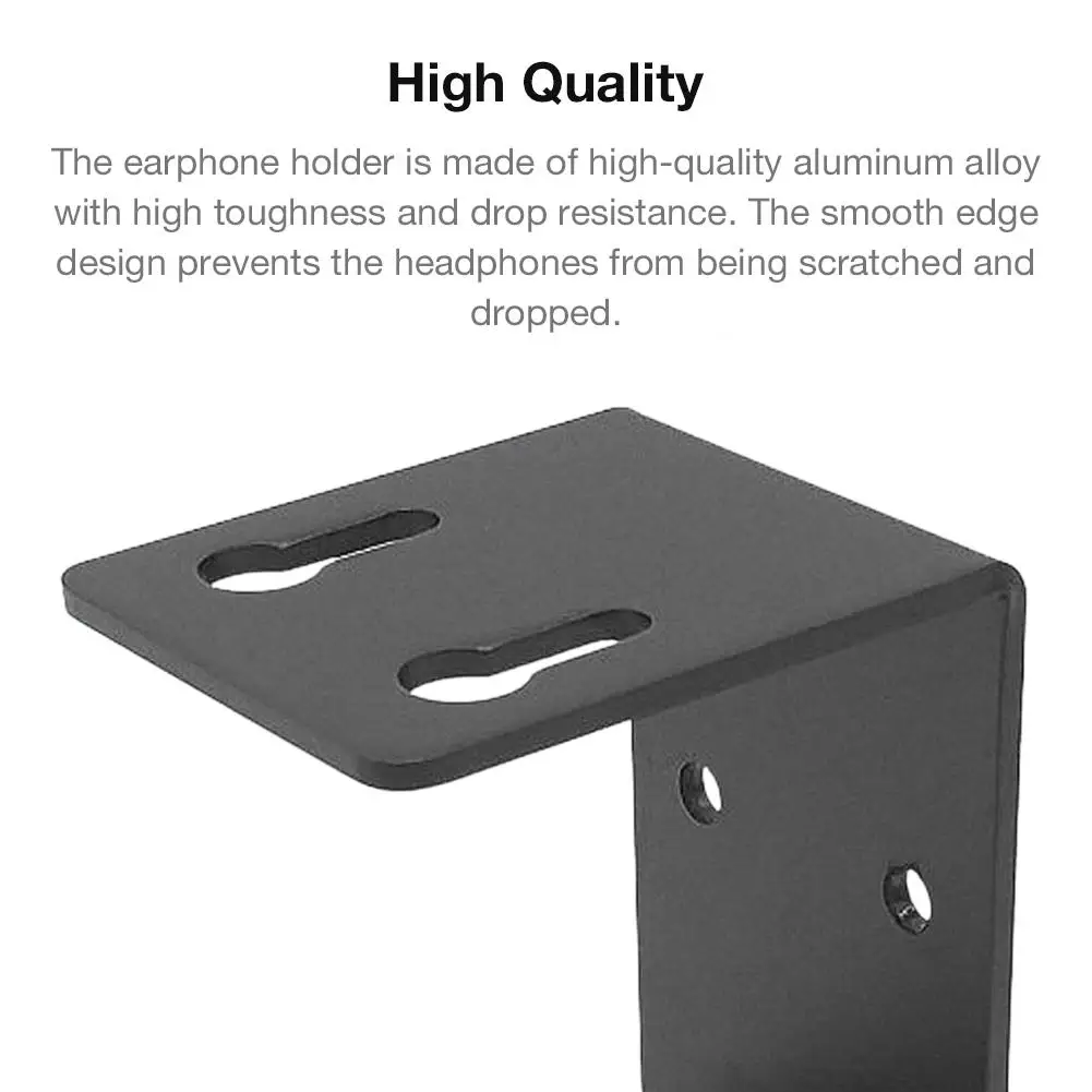 อลูมิเนียมอัลลอยด์หูฟังแขวนผู้ถือ Wall Mount ชุดหูฟังจอแสดงผลวงเล็บแขวนหูฟัง Rack 50x64mm