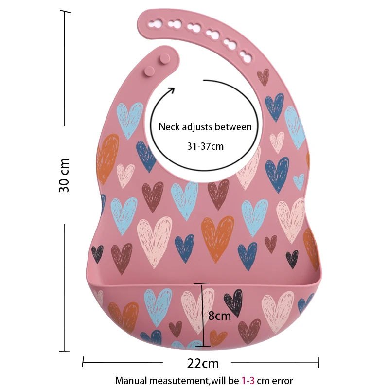 1pc Cute Baby Bibs Waterproof Soft Silicone Cartoon Print Kids Girl Boy Adjustable Children Bib Baby Accessories