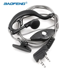 Baofeng-fone de ouvido uv5r, walkie talkie, fones com microfone, gancho para a orelha, porta k, rádio de duas vias