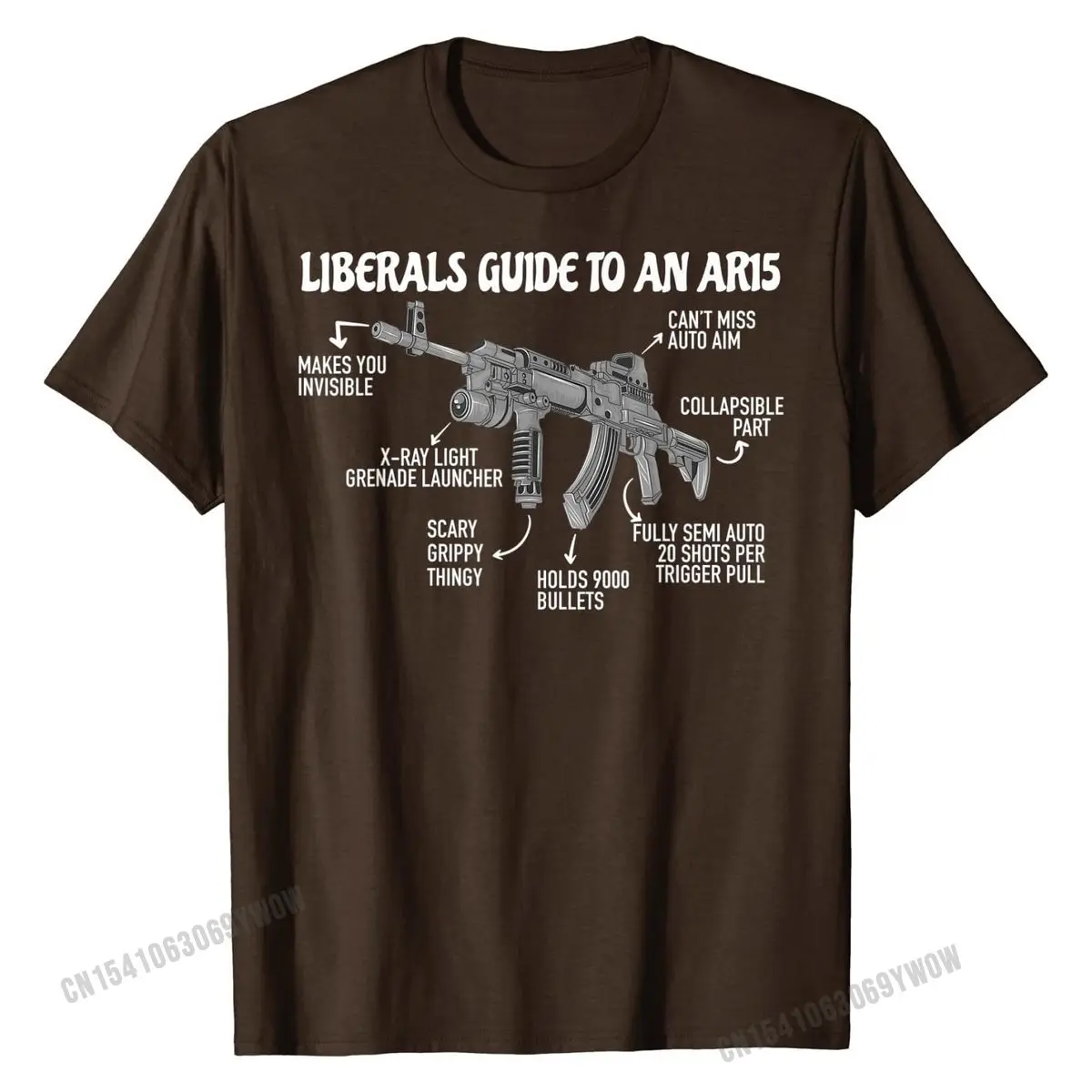 Liberals Guide to an AR15 Funny Anti Liberal Pro Gun AR15 2A T-Shirt Hot Sale Boy Tops T Shirt Printed On Tshirts Cotton Design