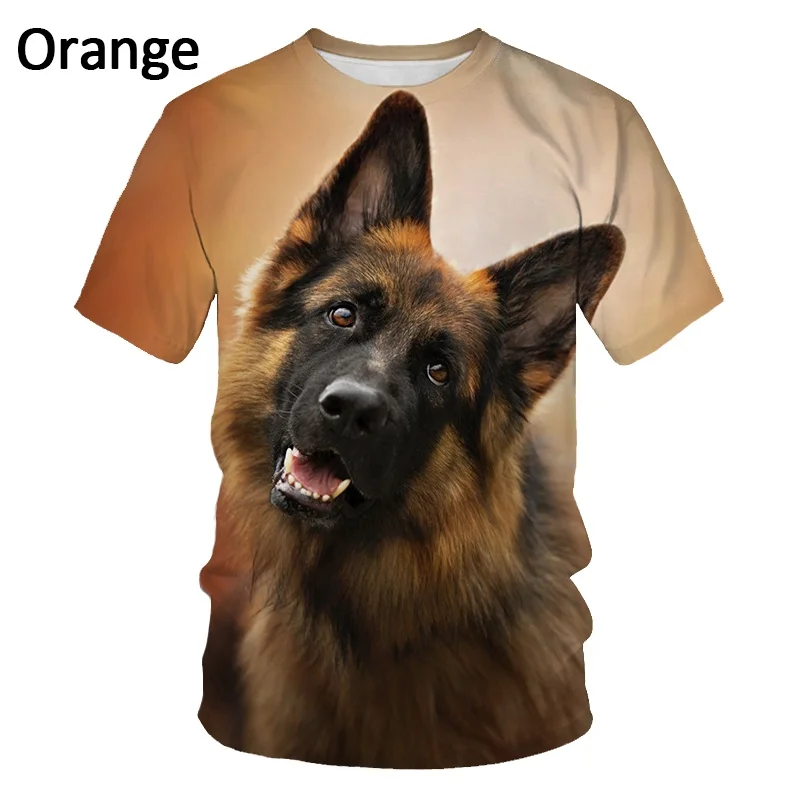 Unisex Funny 3D Printed Dog T-shirt Fashion Men/Women Black German Shepherd Inside Pocket Tops