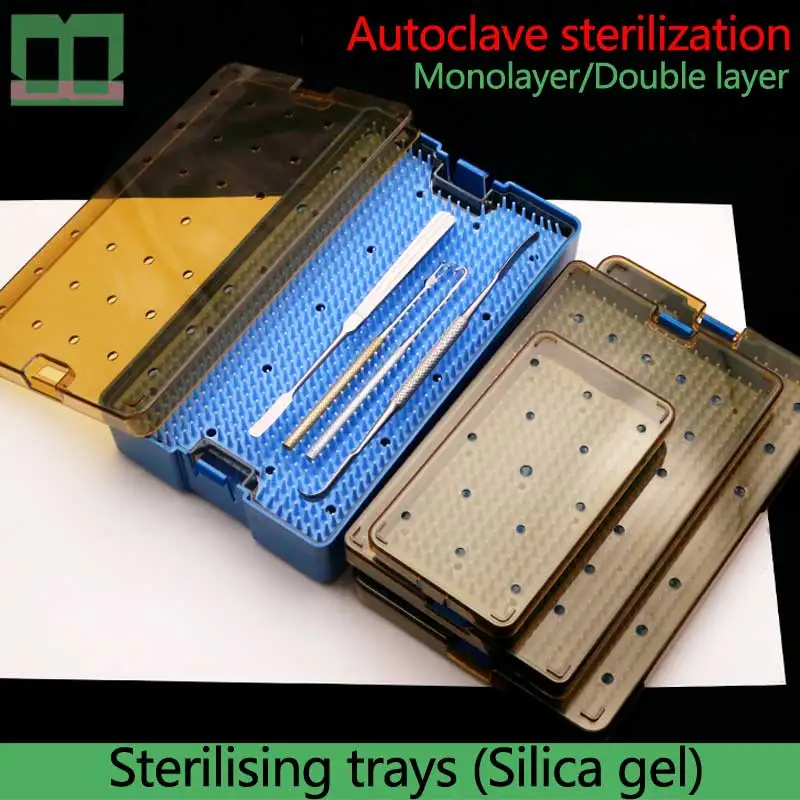 

Sterilising trays autoclave sterilization double layer silica gel monolayer surgical operating instrument Medical sterilizer