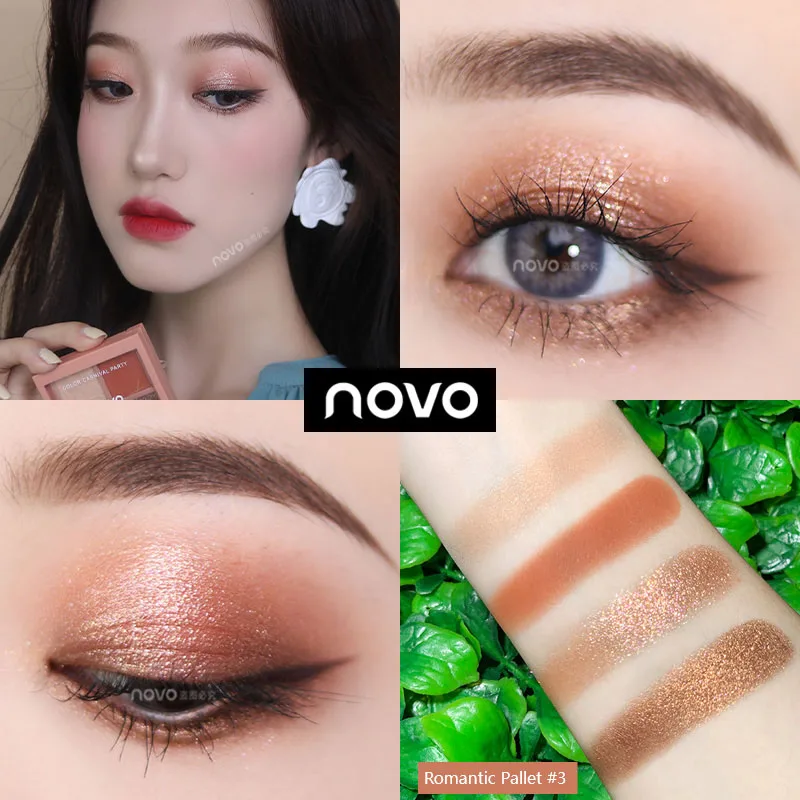 NOVO Brand Eye Shadow Palettes Set 4 Colors Matte Eye Shadow Make Up Pigment Long Lasting Waterproof Beauty Cosmetics