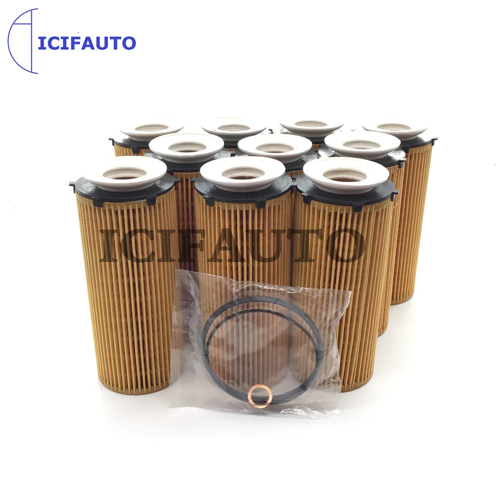 10X Engine Oil Filter For BMW 3 5 7series E90 E91 E92 E70 E71 E72 X5 X6 325/330/525/530/535/730/740d 11427808443 HU720/3x P7094