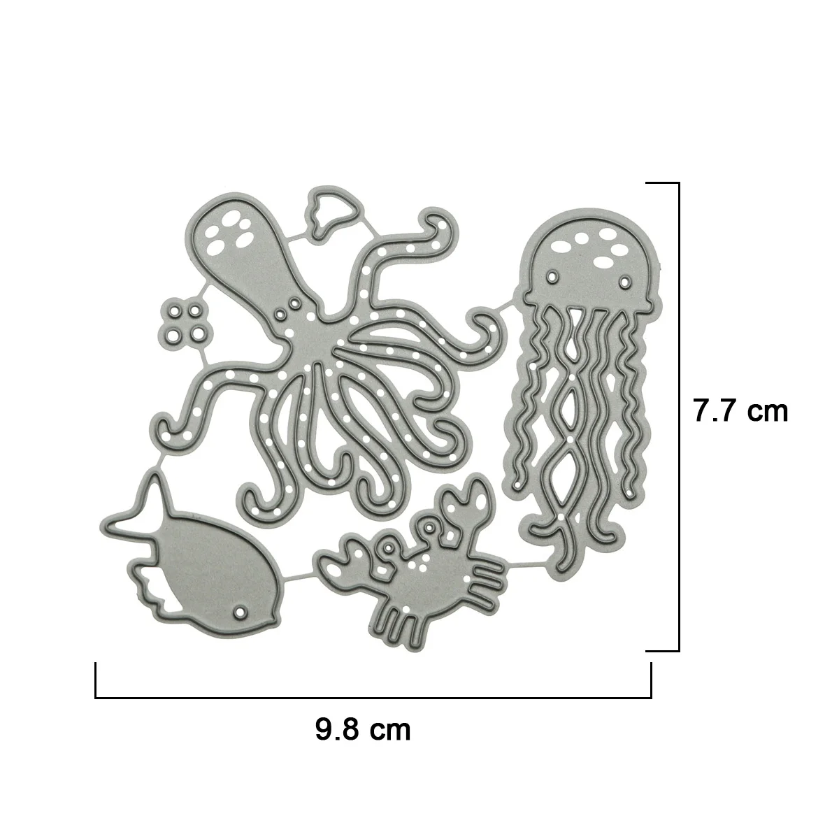 Jellyfish Pattern Metal Cutting Dies Scrapbooking Octopus Crab Fish Shape Clipart Cutter Mold For DIY Diary Book Decorating