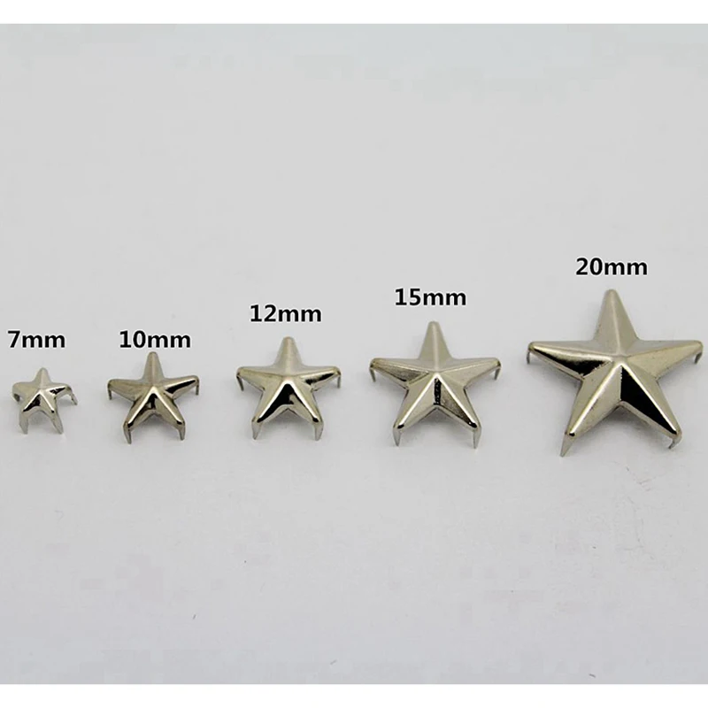 10-27mm Gold/Silver/Bronze/Metal Star Garment Rivets Nailhead Claws Stud Hat Bag Shoe Jeans Leather Craft Clothes Accessories